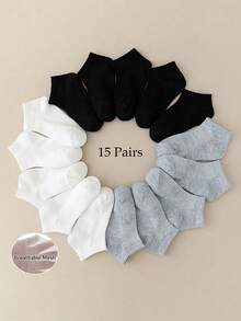 15 Pairs Kids Mesh Socks, Thin Breathable Mesh Design, Ribbed Cuff Not Tight On Baby's Ankles - Multicolor - View 10
