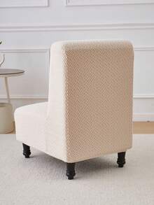 1pc Decorative Slipper Chair Cover Armless Fleece Elastic Spandex Removable Jacquard Armchair Sofa Cover With Armrests Washable Chair Protector Made Of Thick Jacquard Fabric Suitable For Restaurant Wedding Celebration Banquet And Party Decoration - Beige - View 6