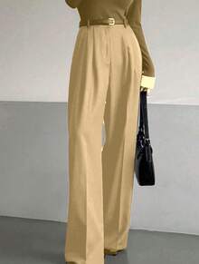 Classic And Versatile Suit Trousers With A Straight Cut And Wide Legs. - 無色 - 查看 2