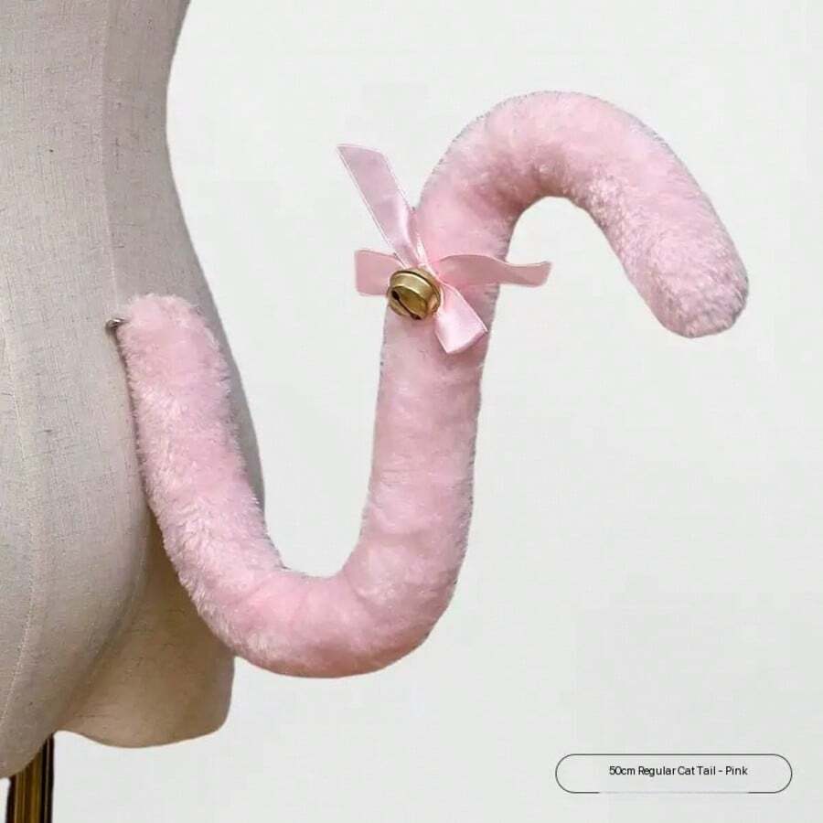 Holiday Role Play Plush Cat White Tail Accessory Cosplay Cat Tail Costume Realistic Prop Halloween Makeup Ball Party Accessory