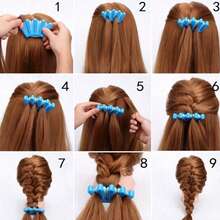 3pcs/1pc DIY Hair Styling Tool Set: Quick Bun Maker, Stylist Curling Iron Accessory, 5-Finger Sponge Hair Bun Maker, Centipede Braid Hair Tool DIY, Twisted Braid Hair Styling Tool, Suitable For Women, Girls, Wedding Hairstyles - Multicolor - View 5