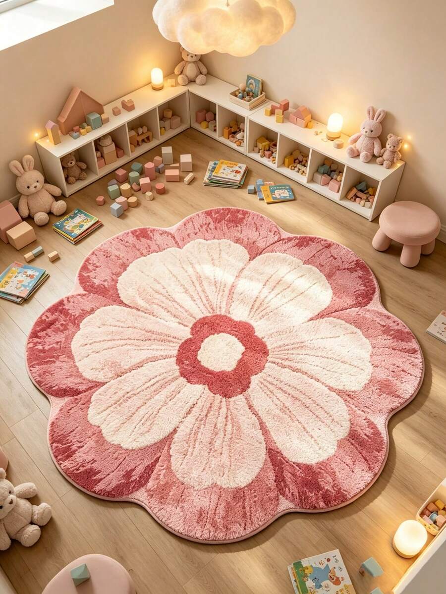 1pc, Modern Floral Design Decorative Rug, Bedroom Decor, Small Rug, Carpet, Home Decor, Living Room Rug, Living Room Small Rug, Bedroom Rug, Living Room Home Decor, Outdoor Rug, Washable Rug