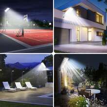 4/2/1pc Outdoor 504 LED Solar Street Light With Remote Control And Motion Sensor, 6500K/3000LM Dusk Solar Flood Light, 3*1500mAh/IP44 Waterproof, Adjustable 3 Lighting Modes Solar Wall Light, Suitable For Home Decor, Garden, Street, Patio, Garage - Solar Street Light - View 10