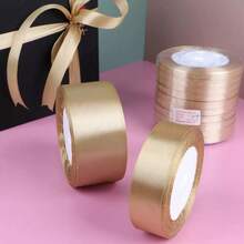 25mm Gold Polyester Ribbon, Luxury Gold, Christmas Holiday Gift Box Packaging Ribbon Wholesale - Gold - View 4