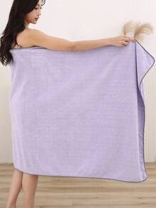 Adult Oversized Coral Fleece Soft Absorbent Bath Towel 90cm*180cm 1pc - Mauve Purple - View 3
