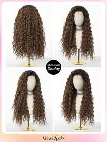 Topshe [Velvet Locks] 13*4 HD Lace Wig 24 Inch Long Curly Hair, Heat-Resistant Synthetic Fiber Wig, Wig, Suitable For Daily, Party And Holiday, Christmas - Multicolor - View 10