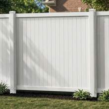 Privacy Fence White Vinyl No Dig Kit Six Feet High By Six Feet Wide One Panel One Post Heavy Duty Decorative Garden Yard Backyard Panel Barrier Outdoor Enclosure Fence Screen White - 6ft H X 6ft W Privacy - View 5