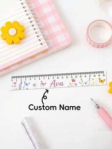 Personalized Custom Name Transparent Ruler, Can Be Engraved With Your Name/Text, Suitable For School, Office, Durable And Lightweight, Perfect Gift For Students, Teachers, Graduation, Birthday, Back To School Season - Multicolor - View 8