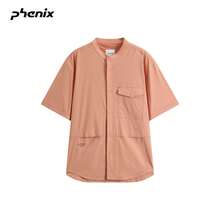 Phenix Phoenix Stand Collar Four-Button Design Summer Short Sleeve Outdoor Casual Shirt - Jam Orange - View 7