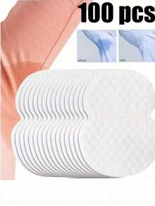 100pcs Underarm Sweat Pads, Unisex Disposable Absorbent Pads, Comfortable Seamless Design, Let Your Skin Breathe – 10pcs/20pcs/70pcs/200pcs - Black 1pc - View 1