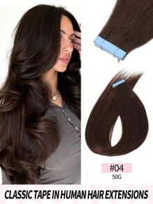 Real Human Hair Seamless Invisible Hair Extensions - Multicolor - View 44