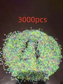 1000/2000/3000pcs Glowing Decorative Stones, Resin Material, Suitable For Holiday Party, Glass Bottle Ornament, Birthday Decoration Box, Garden Yard Ground Decoration - Multicolor - View 12