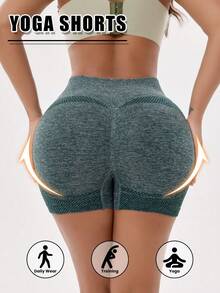 5Pcs High Waist Seamless Yoga Shorts, Anti-Roll Quick Dry, Tummy & Honey Hip Lift, Nude Stretch Anti-Exposure Running Fitness Tights - 混合色A - 查看 4