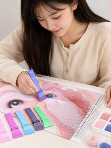 1pc Colorful Diamond Painting Alignment Tool, Diamond Painting Correction Tool, Diamond Painting Straight Line Corrector, Repair And Fix - A - View 5