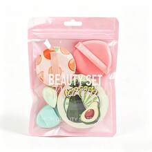 5pcs Makeup Sponge Set, Includes Cloud-Shaped Cartoon Powder Puff, Mini Makeup Sponge, Finger Cushion Powder Puff And Portable Fruit Makeup Powder Puff, Dual-Use Dry And Wet Multi-Function Makeup Tools, Suitable For Beginners And Students, Ideal Gift Choice - Multicolor - View 11
