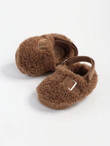 Warm Cozy Infant Slippers Infant Unisex Infant Warm Cotton Anti-Slip Soft Sole First Walkers Shoes - Brown - View 12