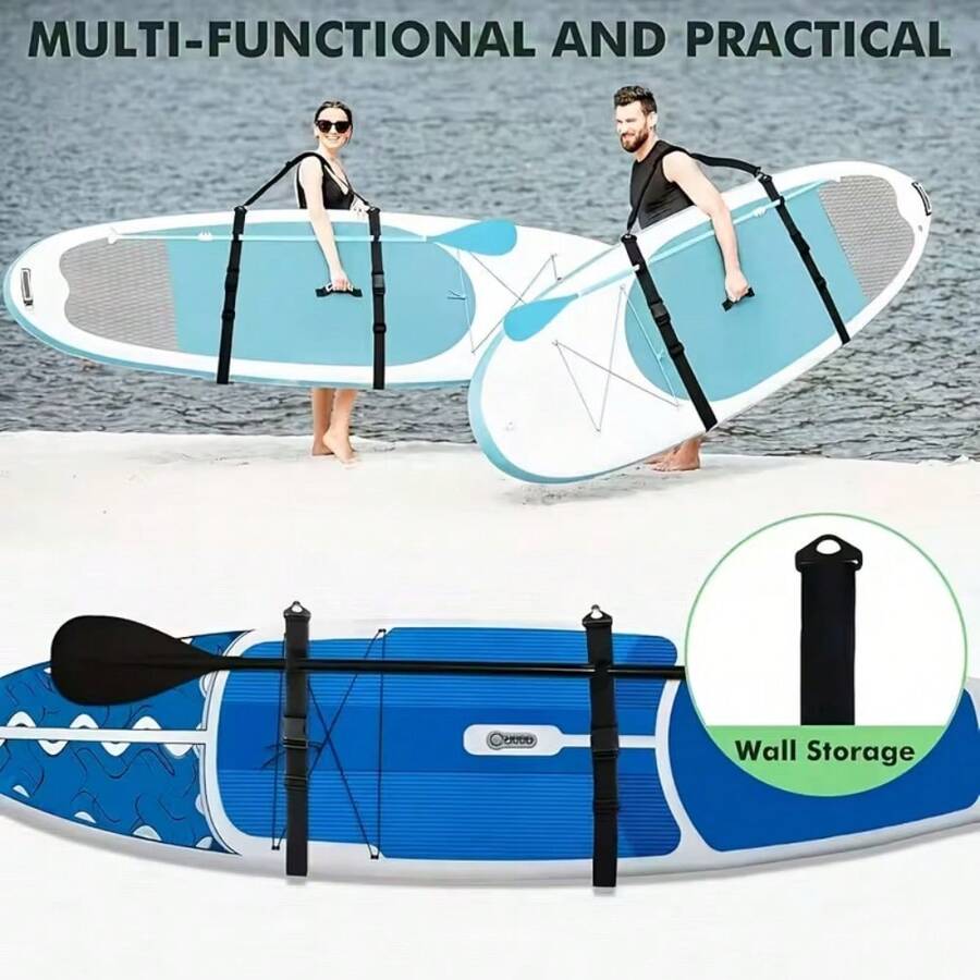Adjustable Padded Carrying Shoulder Strap For SUP, Surfboard, Longboard, Kayak, Hands-Free Transport Accessory With Anti-Scratch Design - Multicolor - View 1