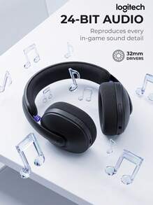 Logitech Headset Gaming Nirkabel G325: Audio HD 24-bit, mikrofon peredam kebisingan AI, kompatibilitas dual-mode Bluetooth 5.2 LIGHTSPEED dengan PS5/PC/Switch, daya tahan baterai 24 jam, ringan dan nyaman dipakai. - View 6