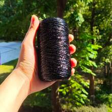 1 Roll Iridescent Glitter Crochet Yarn, 100g Shiny Metallic Color Crochet Yarn, Suitable For Handmade Knitting, DIY Macrame Weaving Craft Rope, Can Be Used For Bag Making - 100g - View 16