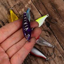 6pcs Micro Single Hook Sinking Pencil Lure Set, Compact Realistic Hard Bait For Freshwater Bass And Perch Fishing - Multicolor - View 5