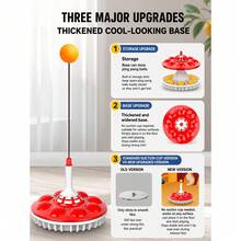 Table Tennis Trainer For Home Use, Suction Cup Elastic Soft Shaft Ball Bouncing Trainer - Red - View 3