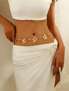 1pc Vintage Fashion Personalized Metal Floral Belt, Bohemian Style High-End Multi-Functional Dress Belt, Suitable For Women In Any Occasion - Multicolor - View 3