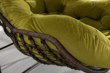 Outdoor Rattan Rocking Chair,Padded Cushion Rocker Recliner Chair Outdoor For Front Porch, Living Room, Patio, Garden, Olive Green - A - 查看 7