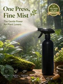 500ml/16.9oz Professional Refillable Spray Bottle - Salon Grade Heavy Duty Sprayer, Suitable For Hair Styling, Home Cleaning And Garden Plants | Leak-Proof Adjustable Nozzle (3 Spray Modes) - Black - View 1