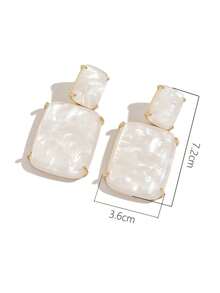 1 Pair Glamorous Geometric Square Acrylic Earrings For Women - Multicolor - View 6