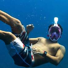 Full Face Snorkel Mask 180 Degree View Anti Fog Anti Leak Breathing Tube Camera Mount Swimming Diving - Multicolor - View 3