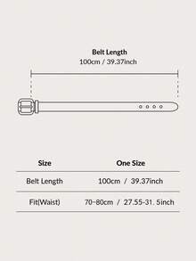 1pc Unisex Cross Pendant Casual PU Leather Belt, Suitable For Daily Wear In All Seasons - Black - View 4