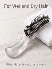 S-Shaped Nylon Hair Brush With Cushion And Ventilation Holes, Tangle-Free, Suitable For Wet And Dry Hair - Multicolor - View 5
