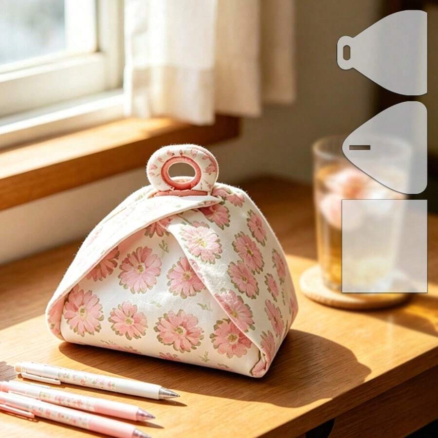 3 Pieces Set Pineapple-Shaped Bento Bag Quilting Template, Four-Side Foldable & Expandable PET Bag Template, Suitable For DIY Patchwork Pattern Drawing And Handicrafts, Durable Fabric Craft Guide, Cutting Template For Craft Lovers.