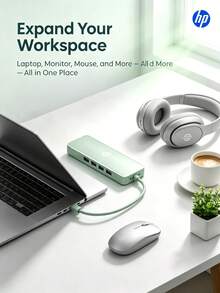 هدية العودة إلى المدرسة----محطة إرساء HP 4-في-1، DHC-CT100D، USB-A 2.0، (أحمر وأخضر)، 1-إلى-4، USB2.0*4، Type-C*1، نقل ملفات عالي الكفاءة، محطة إرساء متعددة الوظائف محمولة - مشاهدة 7