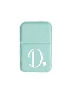 Mini Blue-Green Letter Foldable Portable Makeup Mirror, Printed With Artistic Heart White Initial, Name Initial, With Stand Makeup Mirror, Travel Mirror, Beauty Product, Desktop Makeup Mirror, Rectangular Desktop Compact Makeup Mirror, Foldable Small Minimalist Makeup Mirror, Student Dorm Back To School Mirror, Back To School Gift, Travel Portable Makeup Mirror, Suitable For Women's Gift - Back To School Season, Best Gift For Teachers - Multicolor - View 13