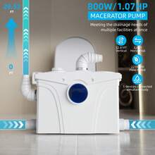 800W Macerator Pump 1.07HP Sewage Pump With 2 Outlets 4 Inlets For Toilet Basement Kitchen Sink Shower RV Waste Water Drainage - A - View 3