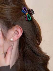 2/4 Pcs Cute Colorful Bow Mini Hair Clips, Dopamine Design Non-Slip Claw Clips, Sweet Small Hair Accessories, Suitable For Women And Girls - Multicolor - View 3