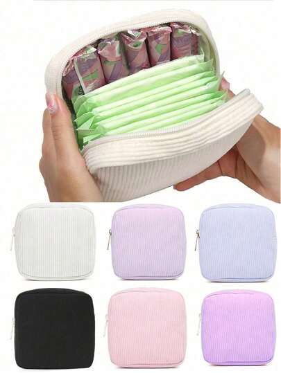1/2 Peças Bolsa de Armazenamento de Absorventes Higiênicos, Grande Capacidade Estilo Minimalista, Para Armazenar Absorventes e Cotonetes, Essenciais para o Período, Adequado para Passeios, Bolsa de Maquiagem, Bolsa de Armazenamento de Viagem Multifuncional, Presente de Volta às Aulas