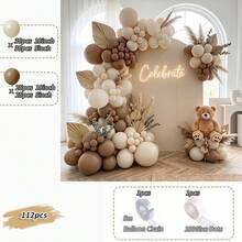 112pcs Brown & Beige Balloon Arch Garland Set, Suitable For Baby Shower, Birthday Party, Wedding, Engagement Party, Bachelorette Party, Baptism And Gender Reveal Party - View 6