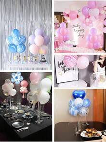 1 Set/2 Set Tiang Penyangga Balon Berdiri Bebas, Dapat Menopang Banyak Balon, Cocok Untuk Pernikahan, Pesta Ulang Tahun, Upacara Wisuda, Berbagai Perayaan Hari Raya dan Dekorasi serta Penciptaan Suasana Pesta Perjamuan - Satu ukuran cocok untuk semua. - View 5