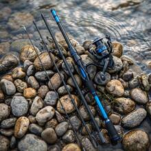 KecchKrezing 4-Section Detachable Carbon Fiber Straight Handle Fishing Rod Set, Spinning Reel Fishing Tackle Kit With Fishing Line, Lures And Hooks, Outdoor Freshwater Carp Fishing Gear With Storage Bag - Blue - View 3