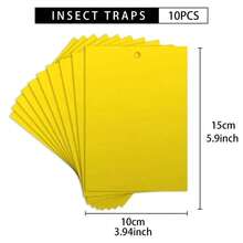 Juego de 10 trampas para moscas para el hogar y la cocina, adhesivos de alta eficiencia para atrapar moscas, mata moscas de la fruta, trampa repelente de moscas, repelente de insectos. - 10 unidades - 25 x 40 cm - Ver 8