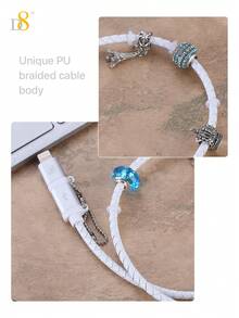 D8 DIY 手工串珠時尚 MFi 認證數據線,Apple MFi 認證 2 合 1 手機充電線,Lightning 線與 Micro USB 轉 USB 充電線,相容 IP 14 Pro/13 Mini/13/12/11 Pro MAX/XR/XS/8/7/Plus/6S/SE/ - 彩色 - 查看 9