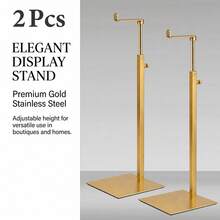 1/2/3pcs Stainless Steel Anti-Rust Adjustable Height Bag Hanger, Multi-Function Storage Rack For Bags, Jewelry, Necklaces, Space-Saving For Closet, Vanity, Boutique, Durable For Home & Commercial Use - 7-head Bending Of Round Inner Rod - View 9