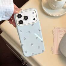 1PC Korean Minimalist Ink Splatter Line Floral Design Phone Case Compatible With Iphone 17 Pro Max, 16, 15 Pro Max, 14, 13, 12, Full Coverage Soft Protective Cover - Multicolor - View 2