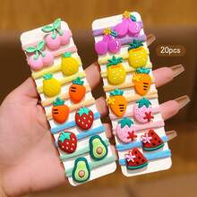 20pcs Random Color Fruit Hair Accessories Daily Decorative Hair Ties - Multicolor - View 9