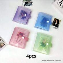 1pc 3-Inch Photo Album, Cute Light Color Transparent Card/Sticker Collection Book, DIY Style; Double-Sided 30 Pages, Total 60 Card Slots; Snap Closure Design, PP Material, Lightweight And Portable; Suitable For Storing K-Pop Photocards, Photos, Board Game Cards, IDs, Credit Cards, Bank Cards, Etc. - Clear - View 10