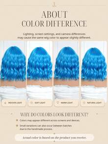 Women's Shoulder-Length Christmas Green Curly Bob Wig With Bangs, Beautiful Colorful Heat-Resistant Synthetic Hair, Suitable For Holidays, Daily Fashion, Cosplay, Halloween And Christmas, Braided Wig - Blue - View 9
