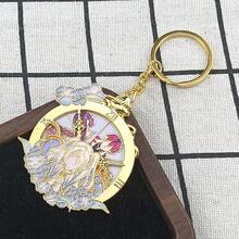 Vintage Rotating Metal Keychain With Hydrangea Enamel Pendant, Exquisite Bag Charm, Anime Gift - Multicolor - View 4