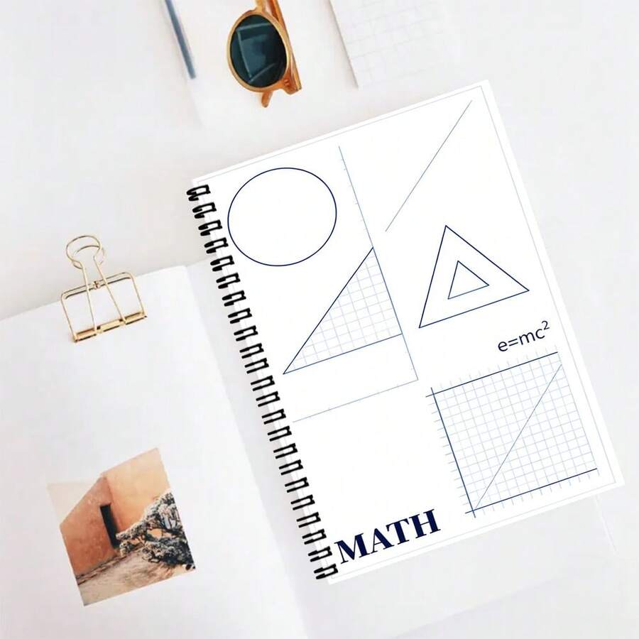 1pc Minimalist Geometric Line A5 Lined Notebook, Back To School Gift, Suitable For Math Formula Summary, Daily Study Record, Campus Essential, Notebook - A5 lined - View 1